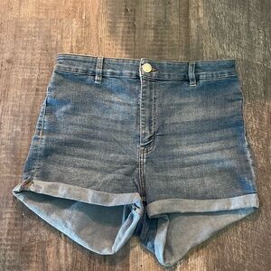 Divided Blue Jean Shorts High-Waisted Fitted